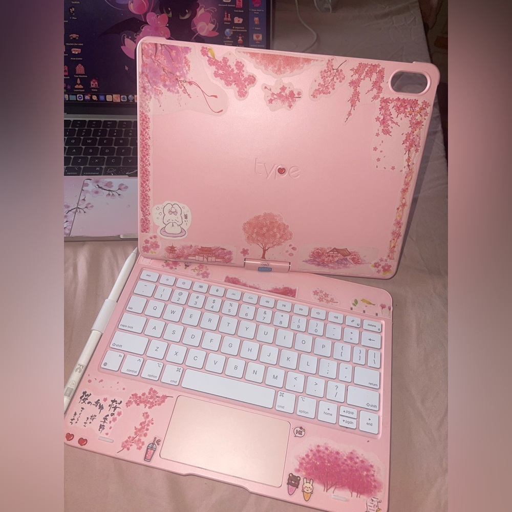Pink Tablet Case with Keyboard